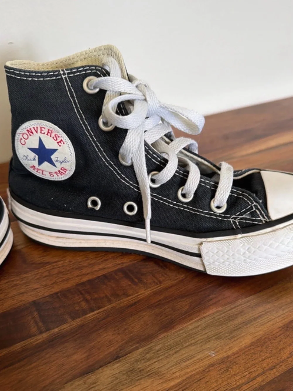 Kids Black High-Top Canvas Platform Sneakers
